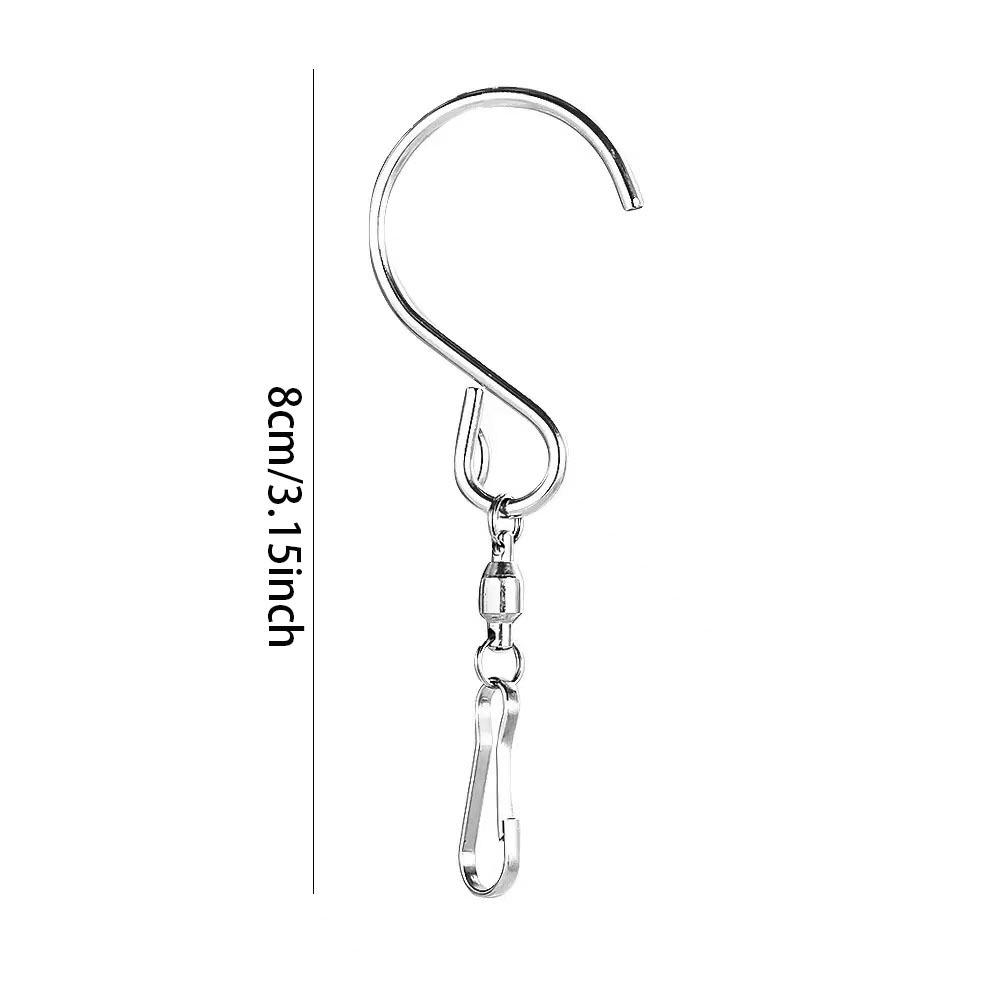 S-Type 360° Rotating Stainless Steel Hook for Outdoor Decor