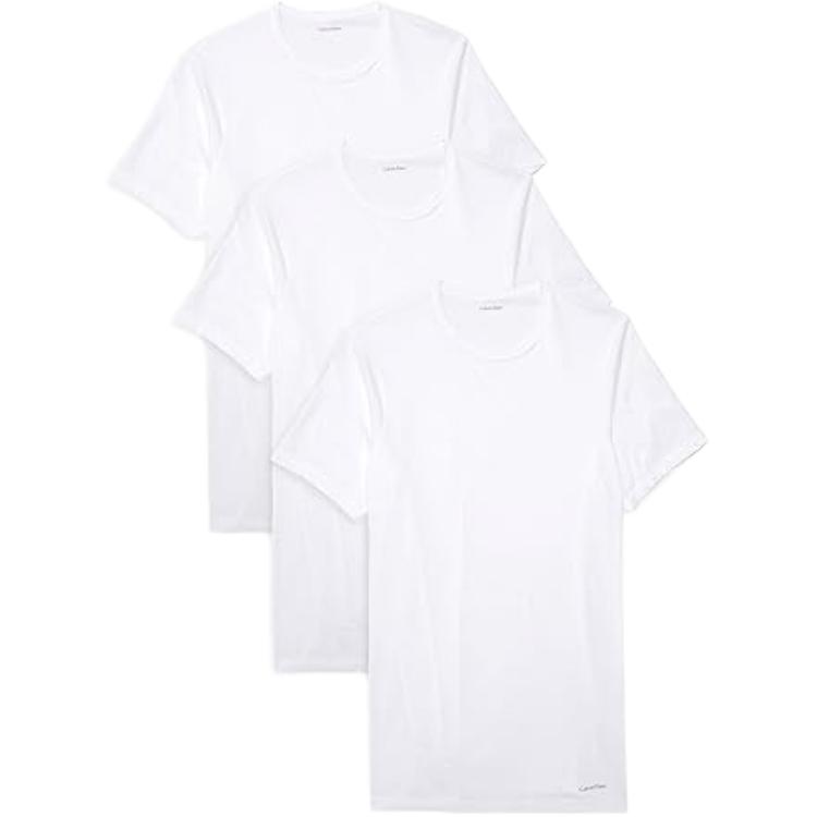 

Calvin Klein Comfortable Versatile Fashionable Soft Slim Fit Crew Neck Short Sleeve T-Shirt 3-Pack Men tops NP2208O-100 S