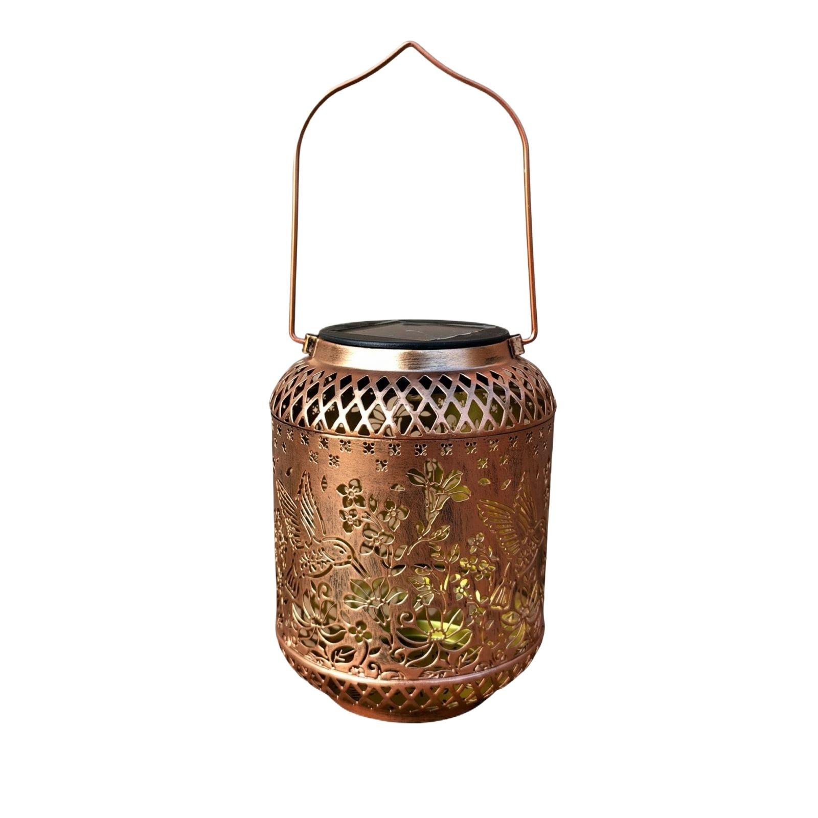 

Solar Metal Hollow Hanging Light Balcony Garden Outdoor Decor Lamp One Size
