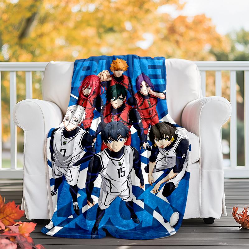 BlueLock Theme Printed Blanket - Perfect for Couch, Bed, Travel & Outdoor Use | Machine Washable, Cozy & Durable.