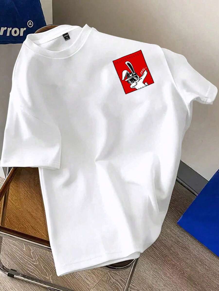 

Manfinity Joysei Unisex s Minimalist Printed Round Neck Short Sleeve T-Shirt XL