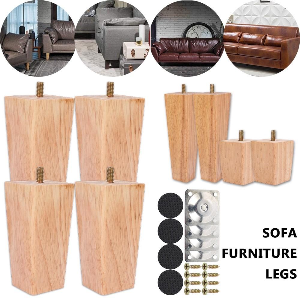 Wooden Sofa Furniture Legs 4PCS Solid Wood Tapered Replacement Furniture Feet Couch Cabinet Feet Supplies Set
