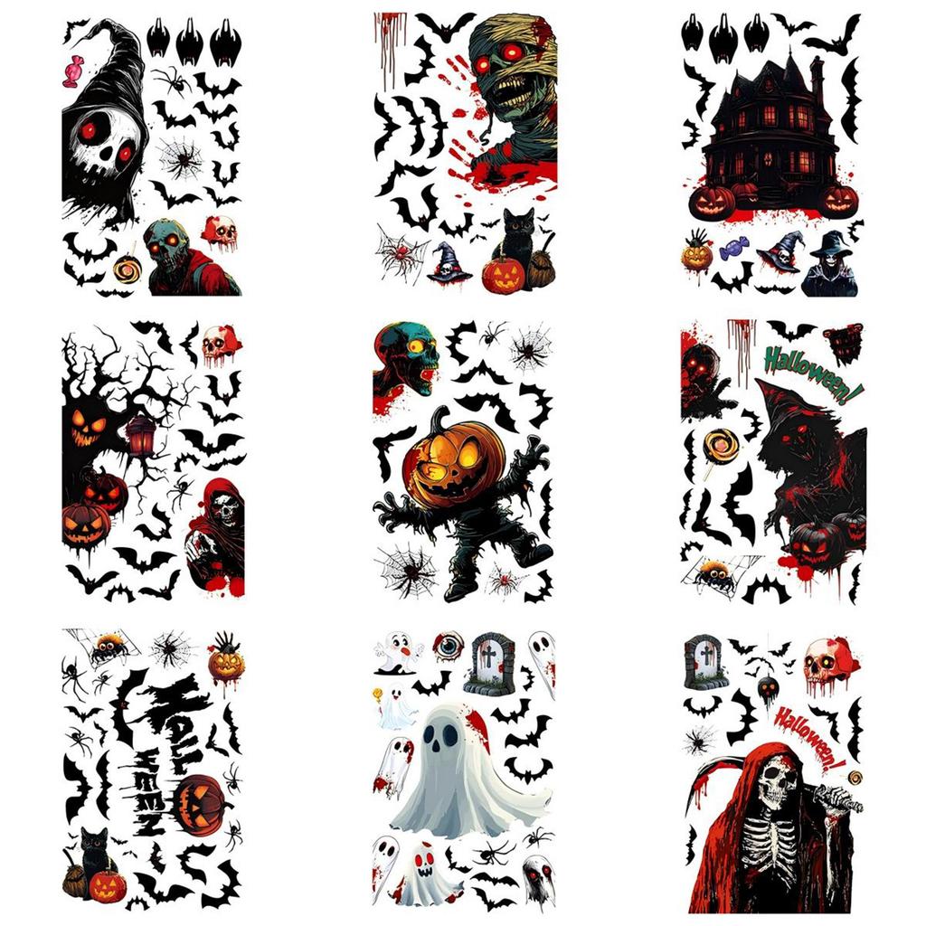 Halloween Decorations Horror Static Stickers Creative Death Glass Stickers