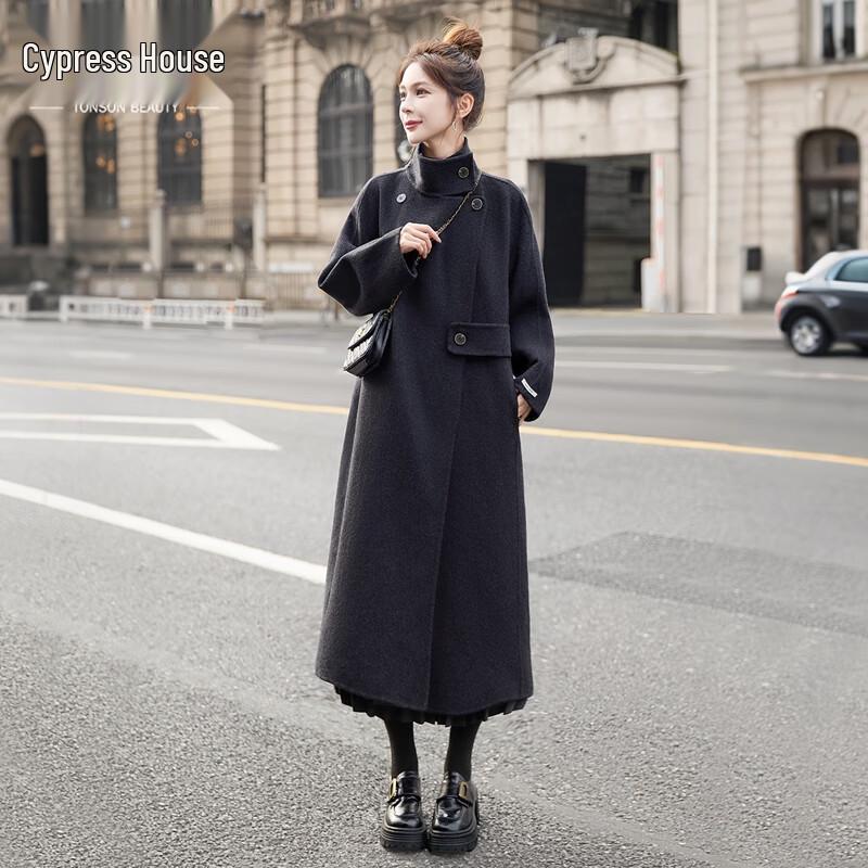

Sybyl She Women s Loose-Fit Double-Faced Wool Long Coat L