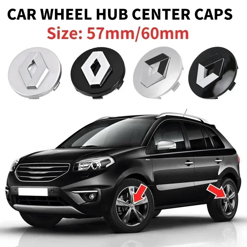 4PCS 57mm 60mm Car Tire Center Hub Cap Logo Sticker Rim Cap Badge For Renault Megane 2 3 Clio 4 Trafic Captur Emblems Kangoo SH4U