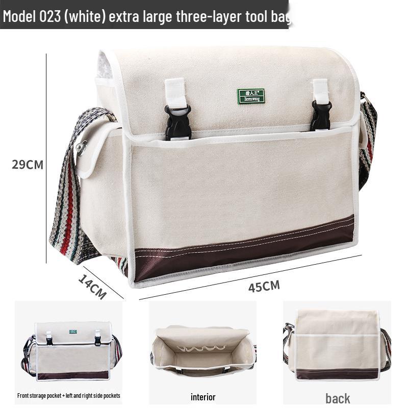 Multifunctional Electrician Canvas Tool Bag - Wear-resistant, Thickened, Shoulder/Crossbody