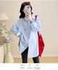 2025 Spring/Autumn Korean Style Cotton Casual Maternity Shirt - Trendy Plus Size Mid-Length for Moms