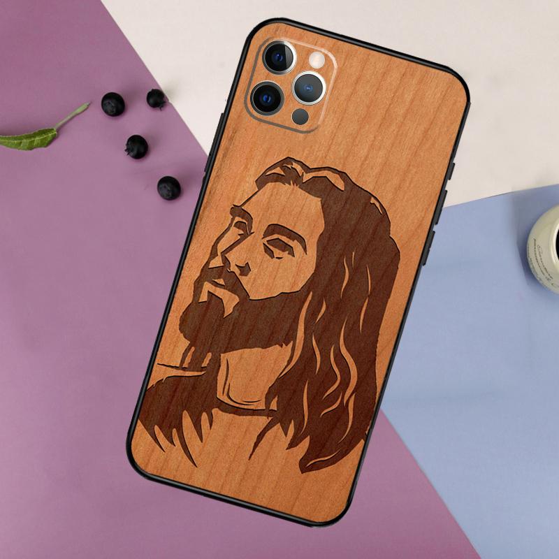 Buddha Jesus Guadalupe Holz Handyhülle Für iPhone 17 16 15 14 11 12 13 Pro Max Plus 12 13 mini 16e 17 Air Bumper Hülle
