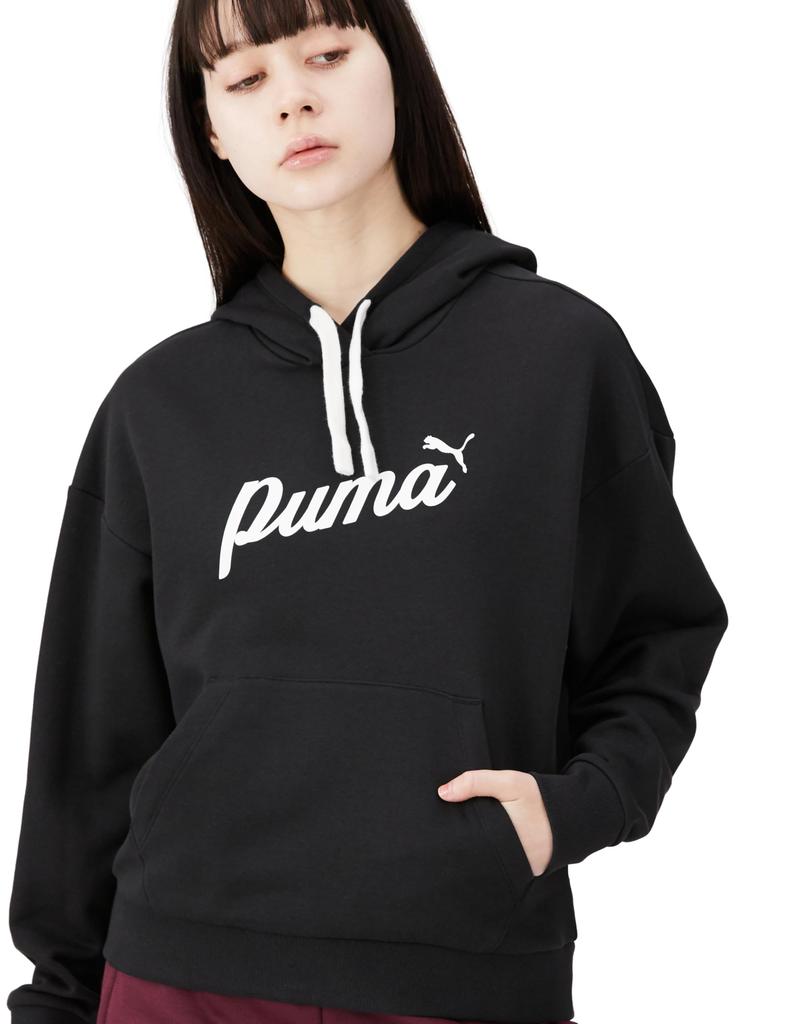 Puma BLOSSOM Graphic Hoodie Black ESS+ Sweatshirt, 681155, Women's, Spring/Summer 2024, (01)