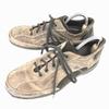 whoop’EE’ Wrinkled Leather Sneakers Men’s 25.0 Brown Design Shoes(USED)
