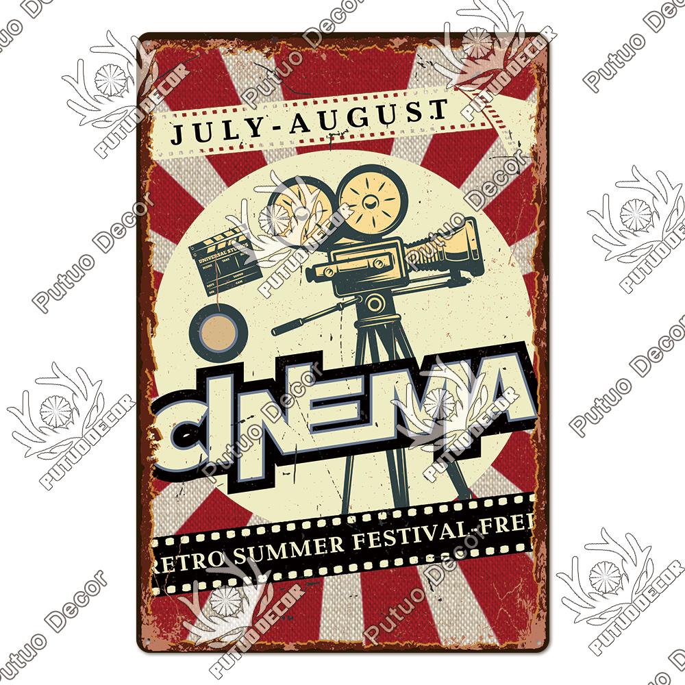 Decor Cinema Vintage Metal Plaque Metal Sign Tin Sign Iron Poster for Movie Theater Club Living Room Home Wall Decor