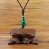 Malachite Amulet Healing Good Luck Charm Magatama Necklace Adjustable Length Men Women [Koai]