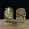 Lord Ganesa Elephant God Metal Desk Ornament For Worship And Cultural Display