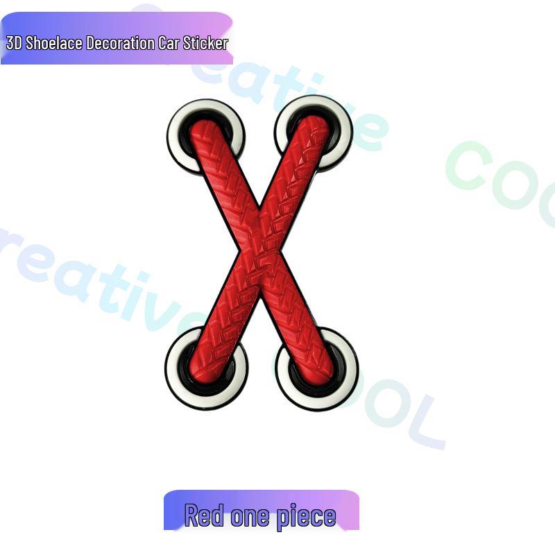 3D Stereo Shoelace Sticker: Car, Motorcycle, and EV Scratch Cover Decal