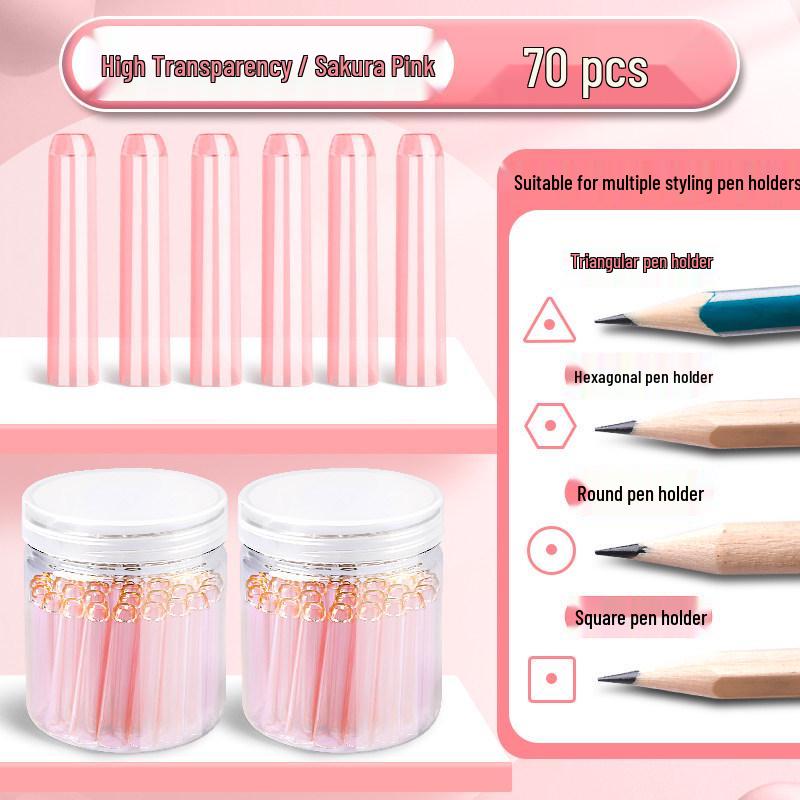 Transparent Pencil Cap for Kids - Grip Aid & Protective Cover
