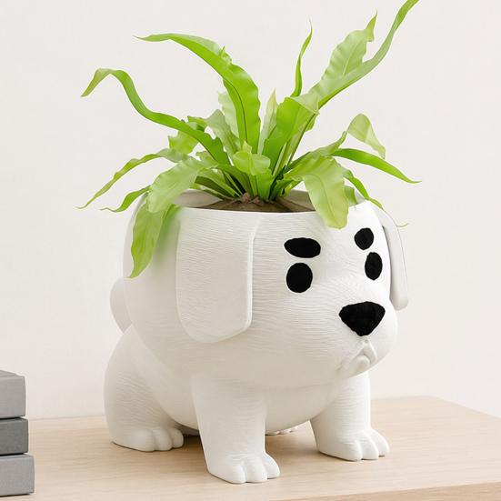 Dog Shaped Planter 2 Pcs Pot, Funny 3D Printed Animal Planter, Healing Desk Decor Cute Puppy Flower Pot for Home Office Indoor Outdoor Micro Landscape