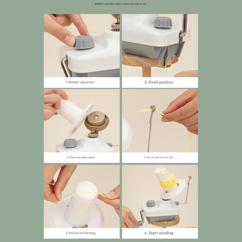 Hand Cranked Yarn Winder ABS Metal Yarn Winding Machine with Anti Slip Base for Knitting Enthusiasts Sewing Project