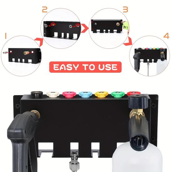 Foam Cannon Hanger Storage Rack Strong Load-bearing Rustproof Simple Installation Pressure Washer Nozzles Organizer Rack