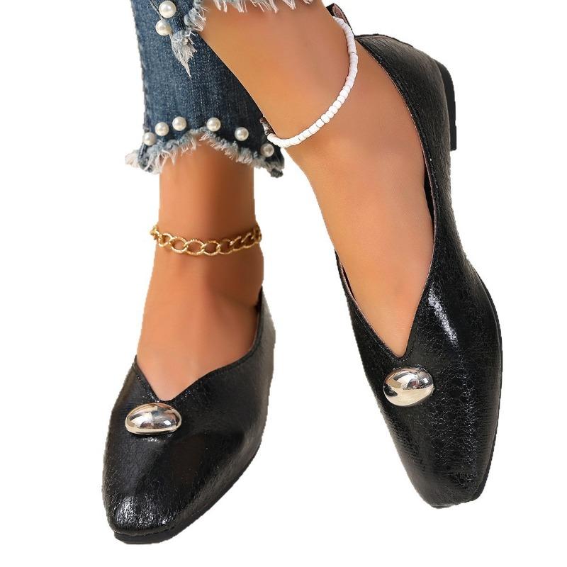 Spring new metal buckle super comfortable soft dough comfortable Mary Jane shoes women's versatile square head grandma shoes single shoes