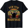 Pew Madafakas Pew Pistole Gatto Nero Divertente Retrò Vintage Maglietta