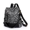 Rucksack Damen Ledertasche Große Kapazität Leopardenmuster Student Schultasche Damen Reiserucksack