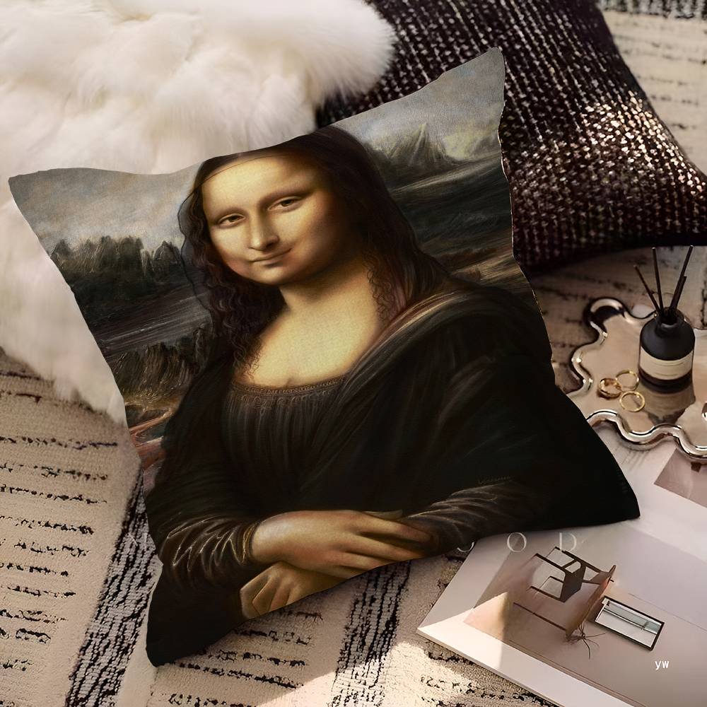 Mona Lisa Funny Wall Art Pictures Pillow Gifts Home Office Furnishings Bedroom Sofa Car Cushion Cover case 45x45cm