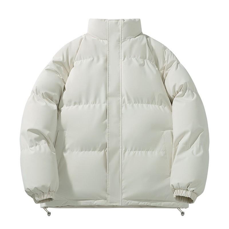 Mens Winter Thick Cotton Puffer Jacket Stand Collar Loose Fit Warm Casual Outerwear Youth