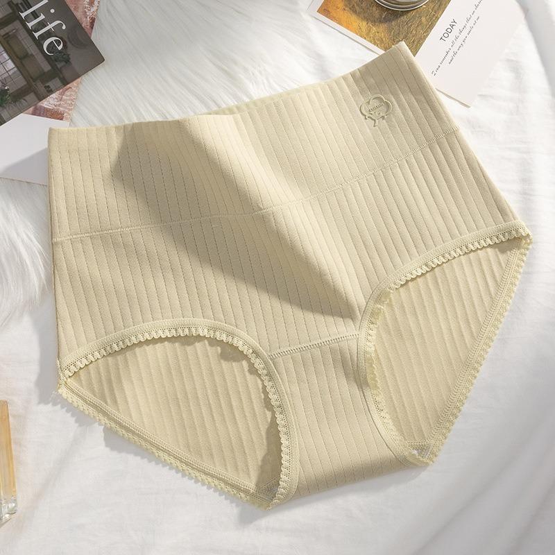 Women's Spring and Autumn Cotton 10A Antibacterial Crotch High Waist Tummy Tuck Underwear