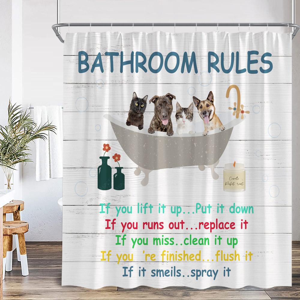 Motivational Quotes Farmhouse Shower Curtain Daisy Lavender Succulent Plant Spring Bath Curtain Vinatge Floral Bathtub Curtain