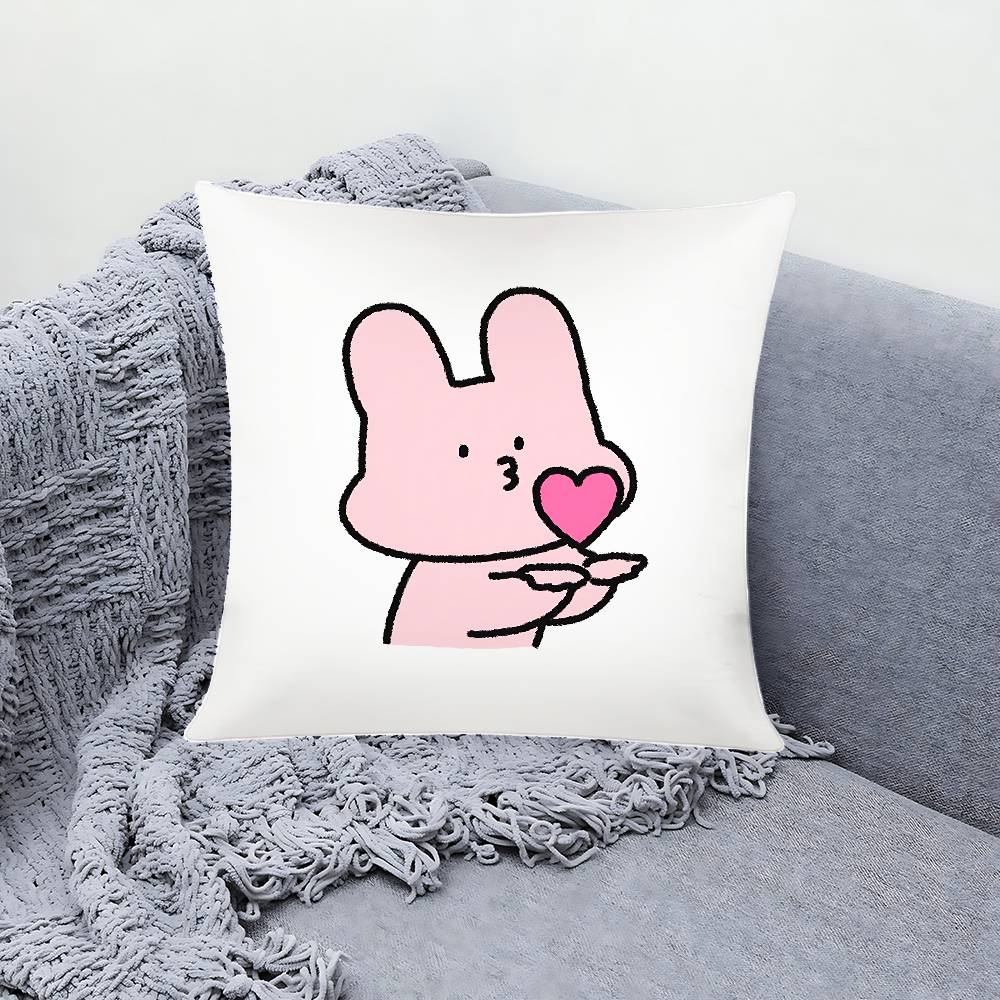 Ato Pink Bunny Pillow Case Cushion Cover Soft Cute Throw Pillow Case For Car Sofa Pillowcase Polyester With Zipper