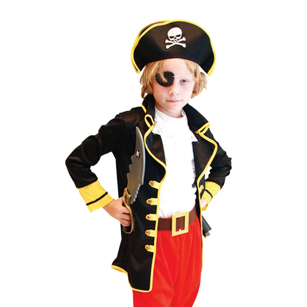 UPENC Pirate Halloween Costume Set for Caribbean with Sword and Skull and Pirate Size Perfect for and Performances Kids, Pirates, Print, Eyepatch,