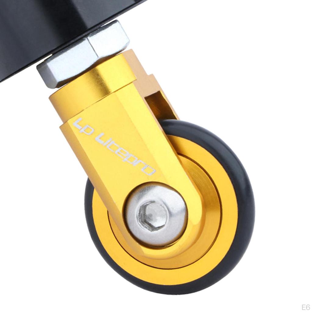 360° Rotation Folding Bike Auxiliary Casters Mounted 33.9mm Seatpost Roller Bicycle Seat Tube