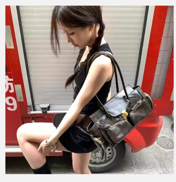 High Street Coffee Torby na ramię Portmonetka Damskie Retro Gorące Dziewczyny Codzienne Torby Crossbody Torebka Damska Jesień Zima Y2k Torba
