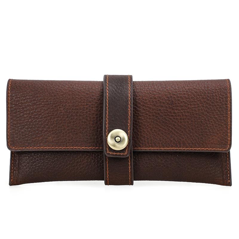 

Футляр для очков из натуральной кожи ручной работы с магнитной застежкой для хранения солнцезащитных очков во время путешествий на открытом воздухе 19x3x10cm бездна