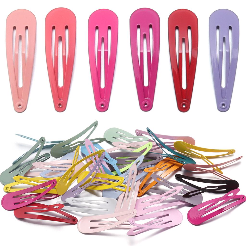 50Pcs Solid Colors BB Hairclips Girls Y2K Cute Small Barrettes Women Simple Metal Snap Clip Headdress Children Hair Accessories