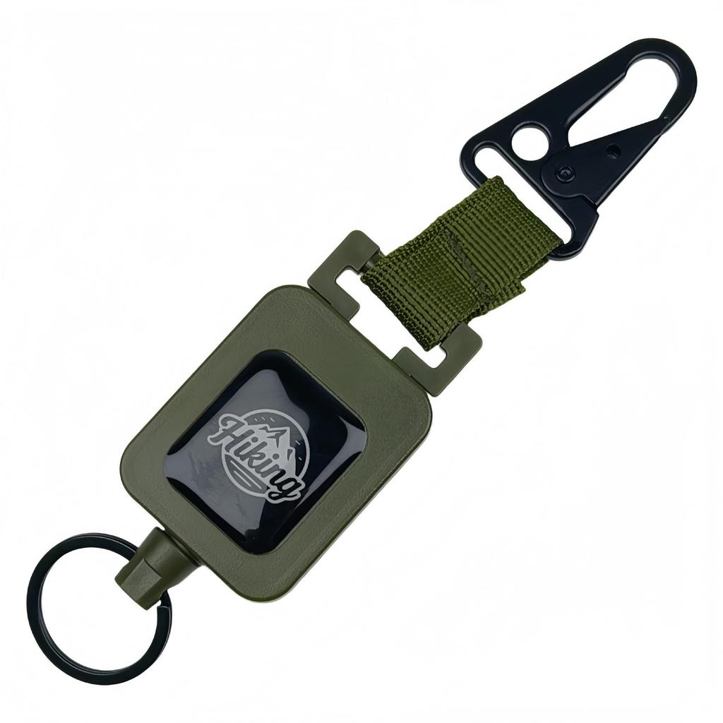 Einziehbarer militärgrüner Köderverschluss mit Rückenclip und hochfestem Stahldraht
