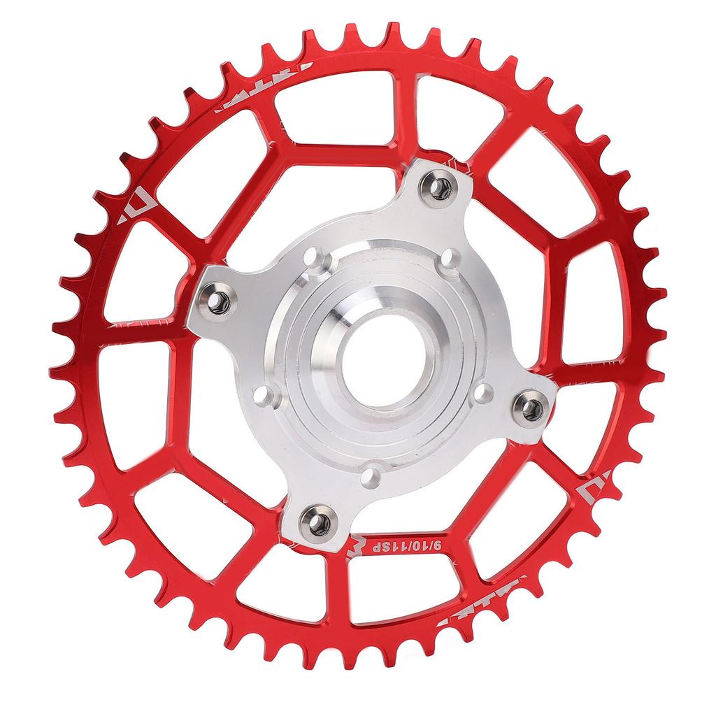 Aluminum Alloy 46T 104 BCD Chainring and Adapter Replacement for Tongsheng Mid Drive Motor Red