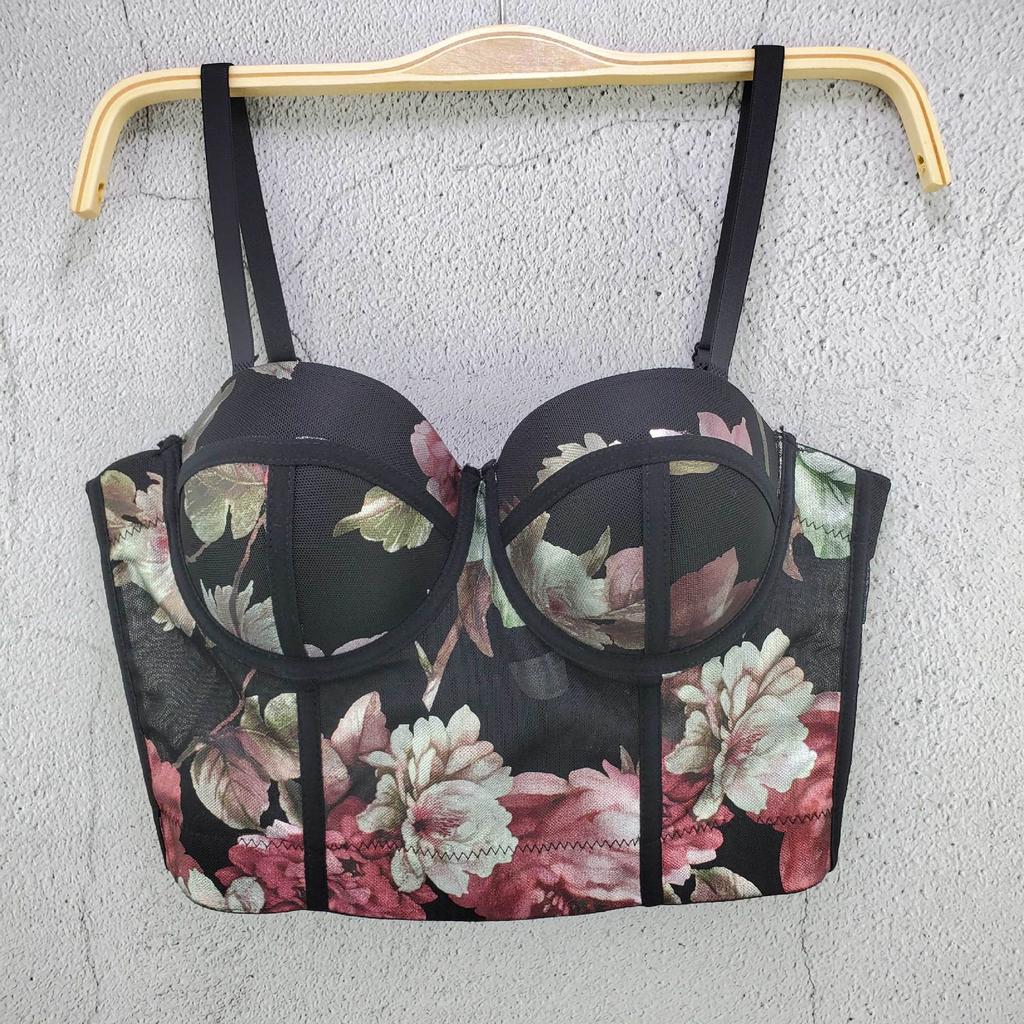 Classic Women Black White Dot Tube Top Corset Bustier Girl Sexy Push Up Vest Bralet Lady Bra Cropped Tops Club Party Lingerie