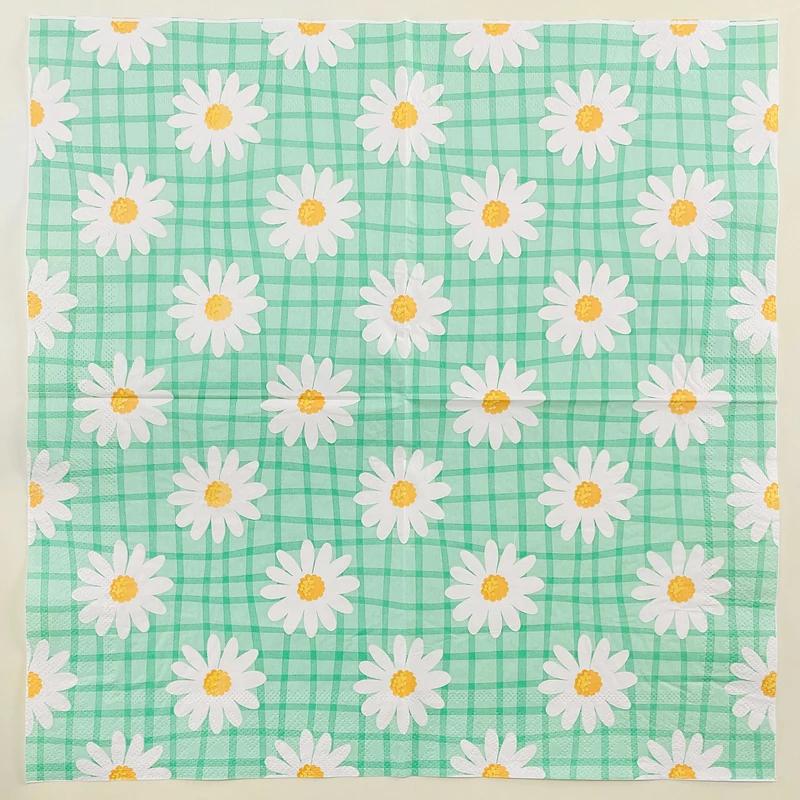 20pcs/Pac 33*33cm 2-Ply Disposable Party Napkin Flower Pattern