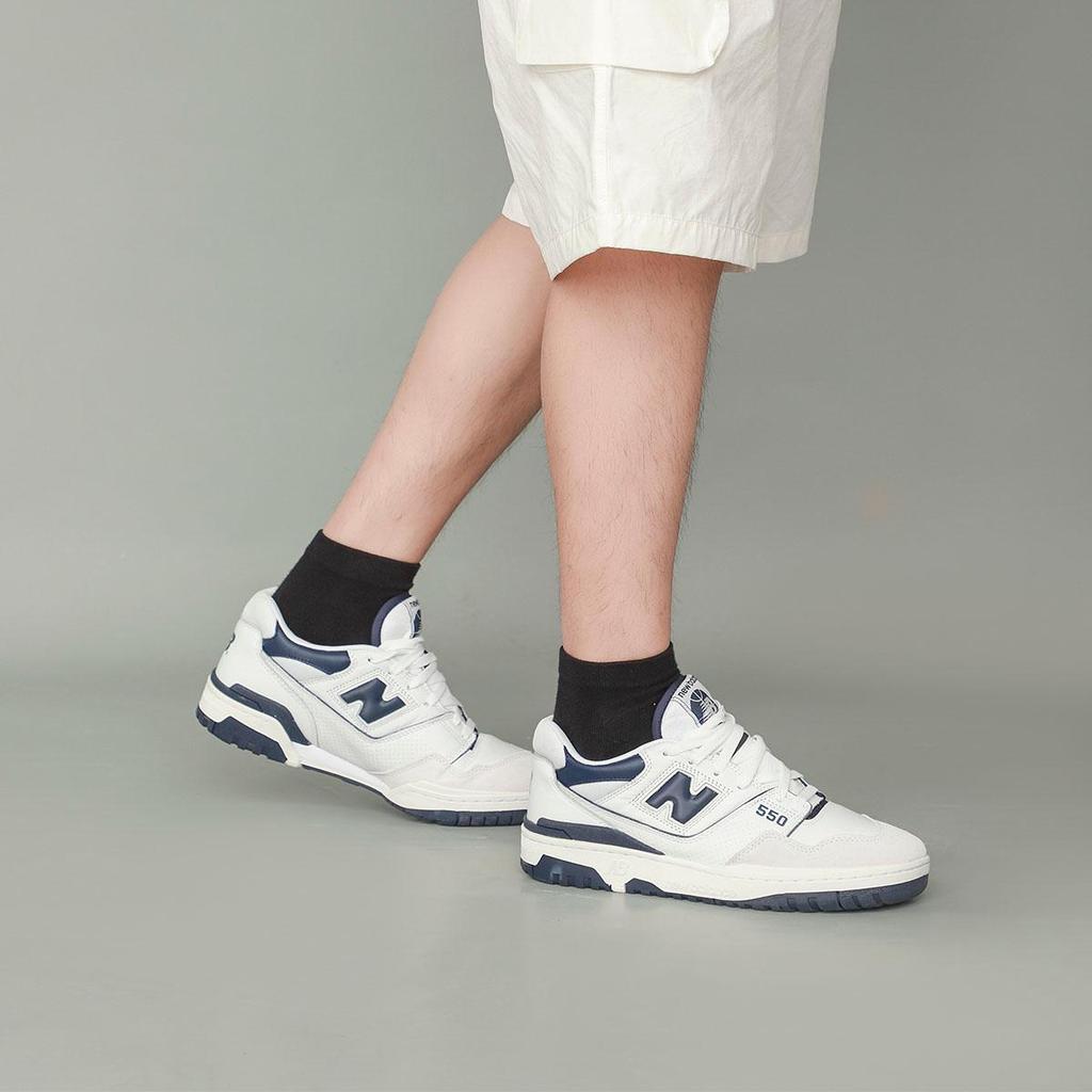 New Balance 550 'White Navy' (Unisex) White / Navy Vintage Basketball Shoes BB550WA1