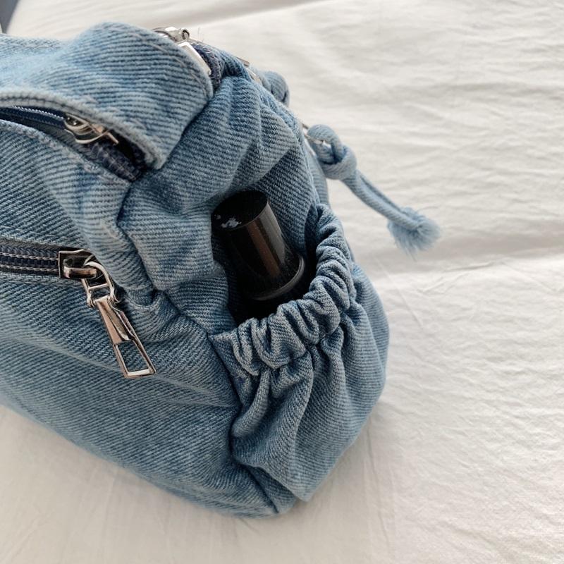 Jeans Crossbody-Tasche mit mehreren Reißverschlusstaschen, lässige Umhängetasche für Damen, für den täglichen Gebrauch und Reisen