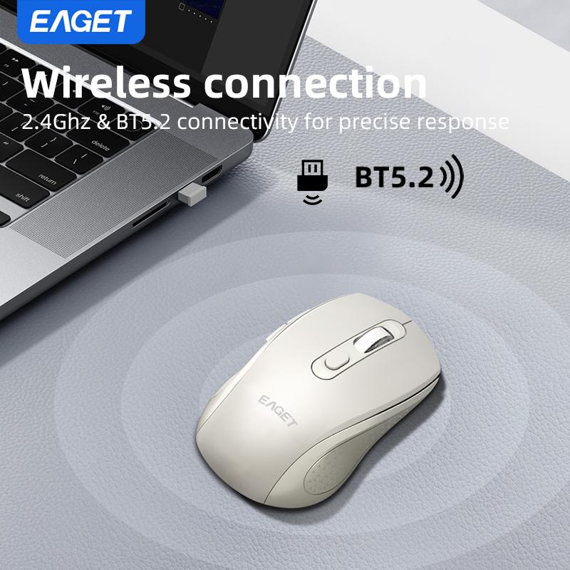 Wireless Mouse Rechargeable with 2.4G Wireless Charging Dual Mode Wireless Mouse 3 Adjustable DPI For Laptop, Android, PC
