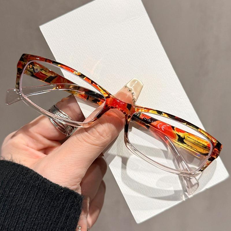 New Fashionable Anti Blue Light Reading Glasses for Women Stylish Colorful Square Frame Spring Legs Presbyopia Glasses Diopter