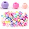 50pcs Candy Color Acrylic Beads Large Hole Round Loose Spacer Beads For Jewelry Making DIY Crafts Necklace Bracelets Accessories