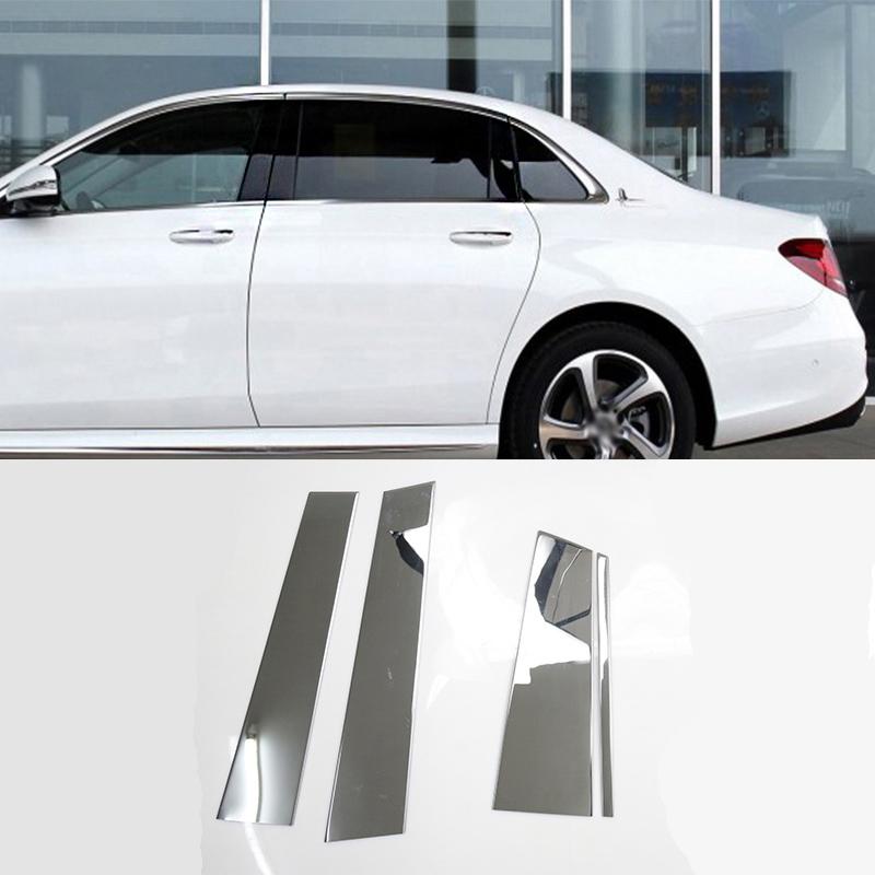 Estilo de Carro Colunas BC da Janela Moldura Brilhante Capa Decorativa Adesivo Acabamento Para Mercedes Benz Classe E W213 200 300 Auto