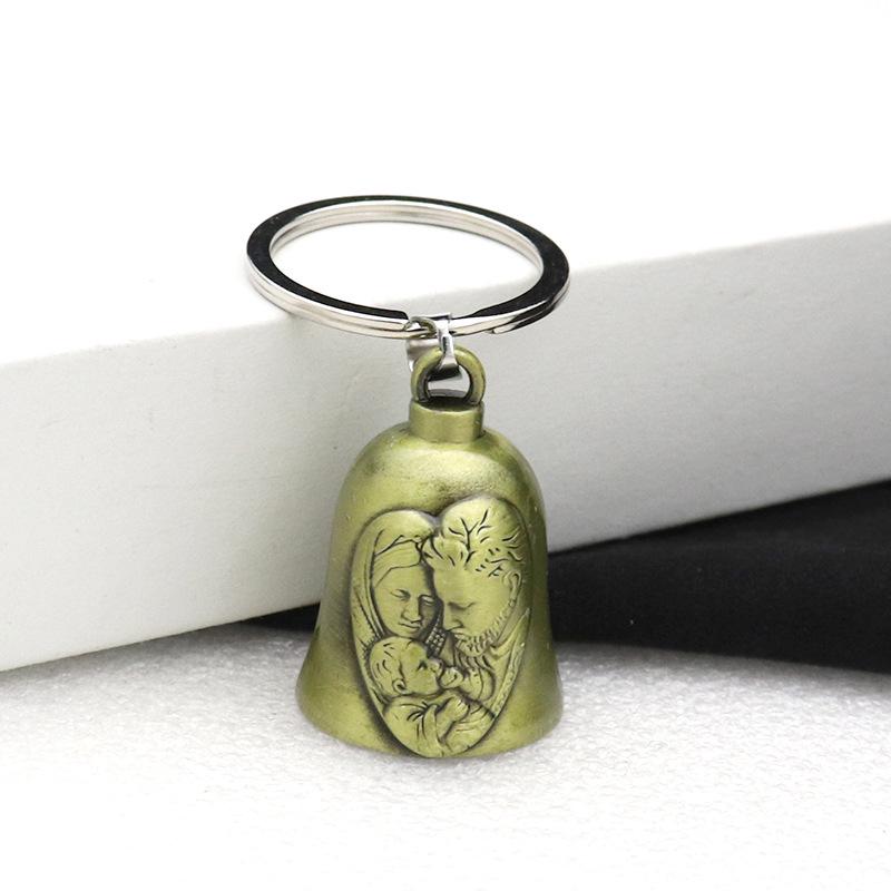 Retro Metal Jewelry Keychain with Bell Pendant - Car and Bag Decoration