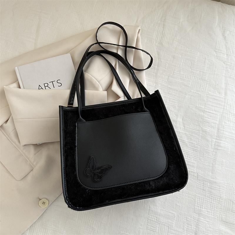 

Шикарная и модная женская сумка-тоут из ПУ, идеально подходит для повседневного использования, с красивым дизайном чёрный