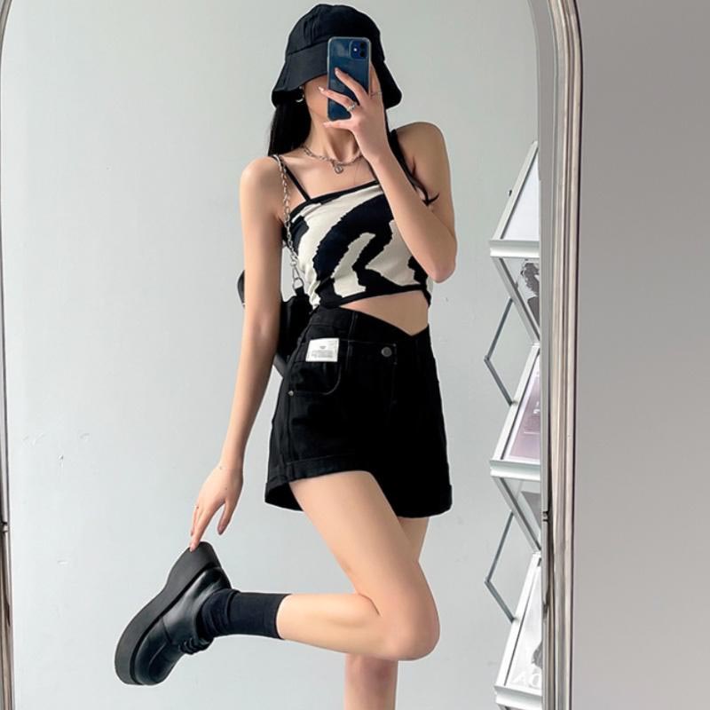 High Waist Jeans Shorts Women Summer Loose Denim Shorts Fashion Straight Five-point Pant Y2K Clothes Bottoms