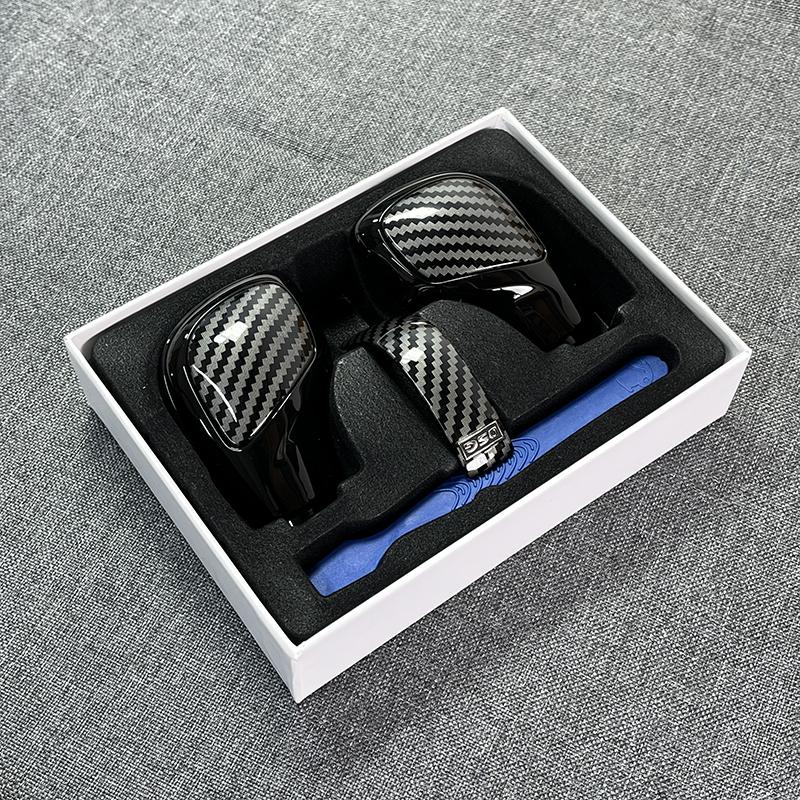 Carbon Fiber Texture DSG Schaltknauf Getriebe Seitenabdeckung DSG Emblem für VW Golf 6 Golf 7 R GTI Passat B7 B8 CC R20 Jetta MK6