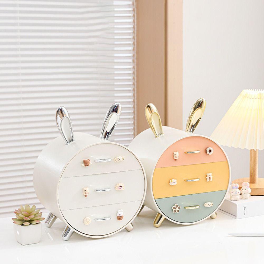 Cartoon Bunny Children's Hairpin Hair Clip Storage Cosmetics Holders for Bedroom and Dorm Room